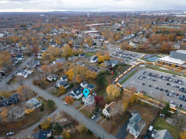 an aerial view of a city