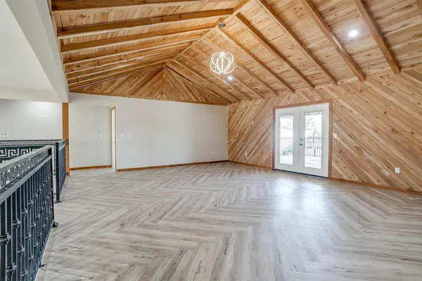 a view of a wooden deck