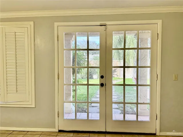 a view of a room that has a window