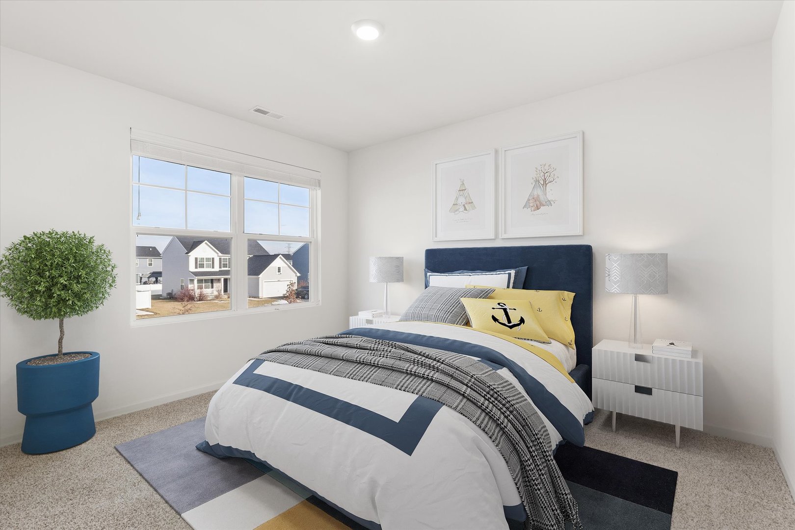 6616 Hadrian Drive Joliet, IL 60431 - Photo 26 of 47 a bedroom with a bed and a potted plant