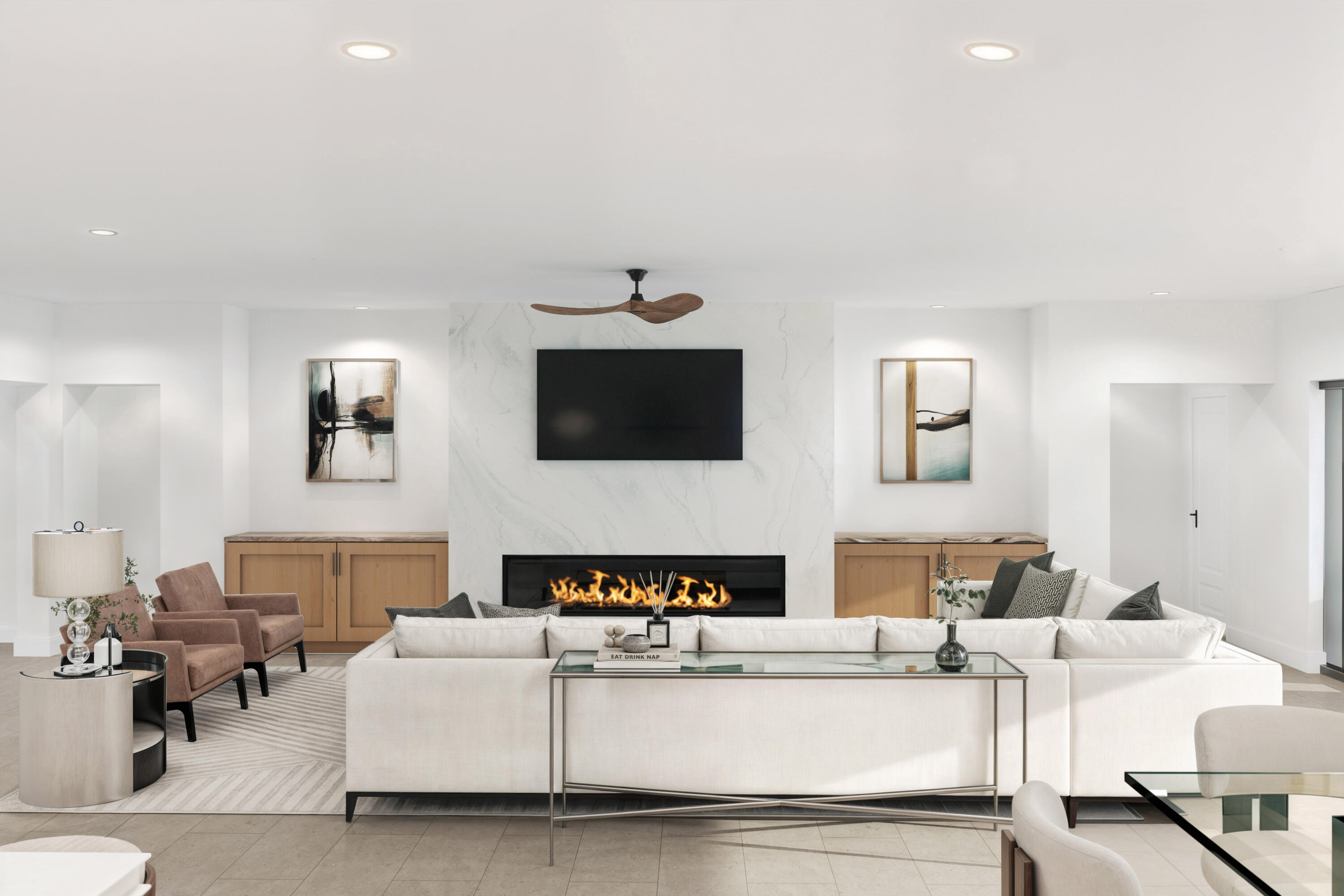 48499 Old Stone Trail Palm Desert, CA 92260 - Photo 5 of 11 a living room with furniture and a flat screen tv