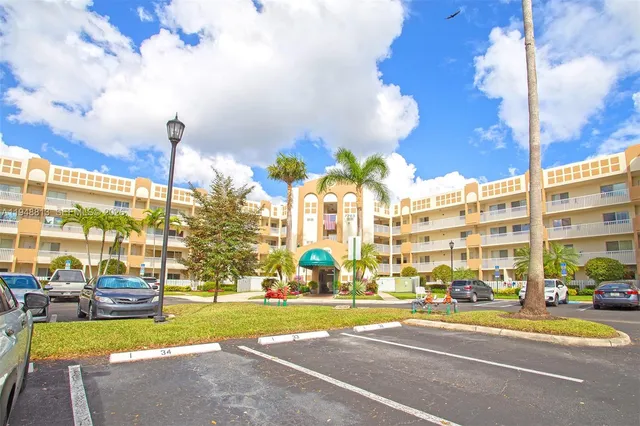 front view of a building with a street