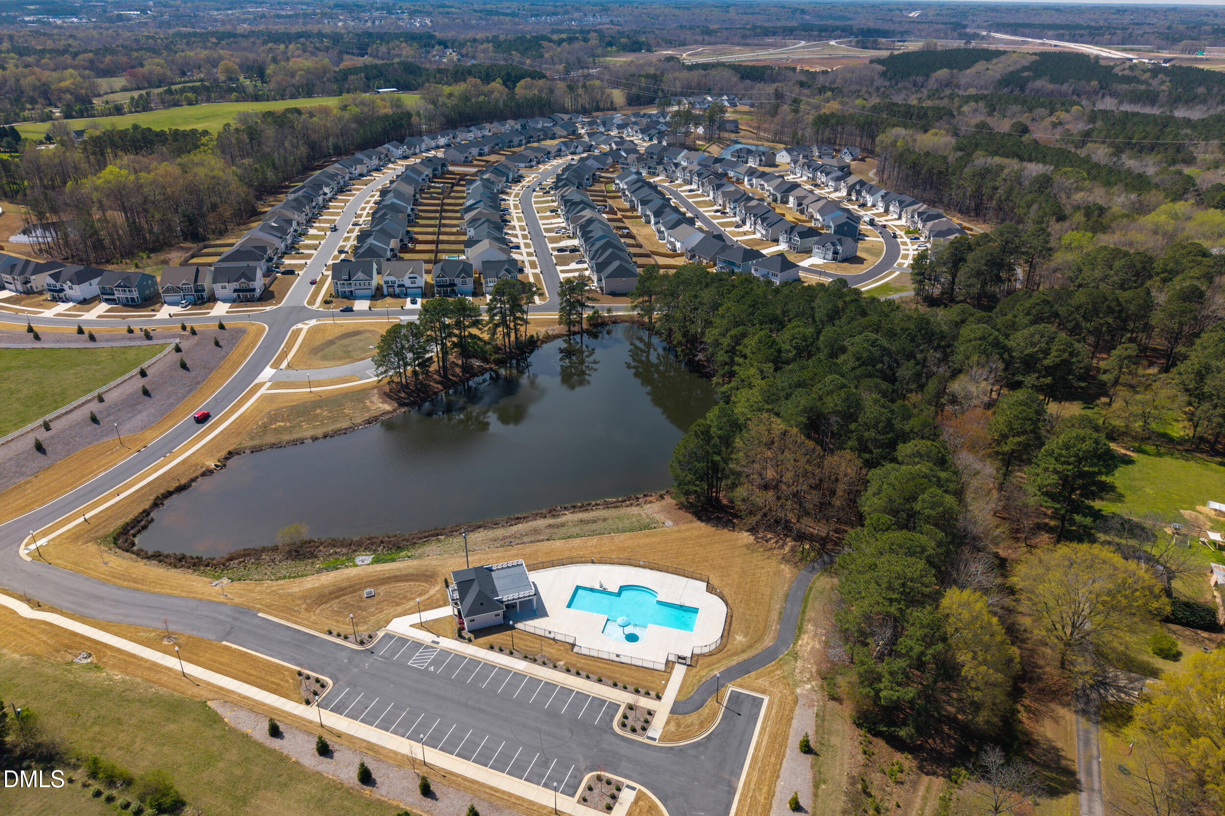 411 North Maple Walk Garner, NC 27529 - Photo 35 of 41 an aerial view of residential houses with outdoor space