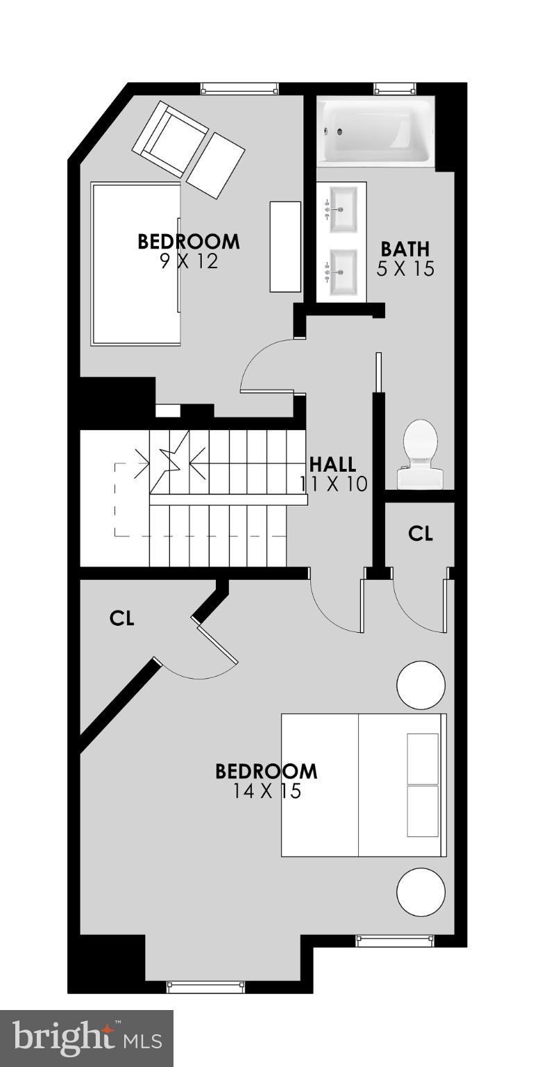1027 6th Street Northeast Washington, DC 20002 - Photo 37 of 38 Second level floorplan.