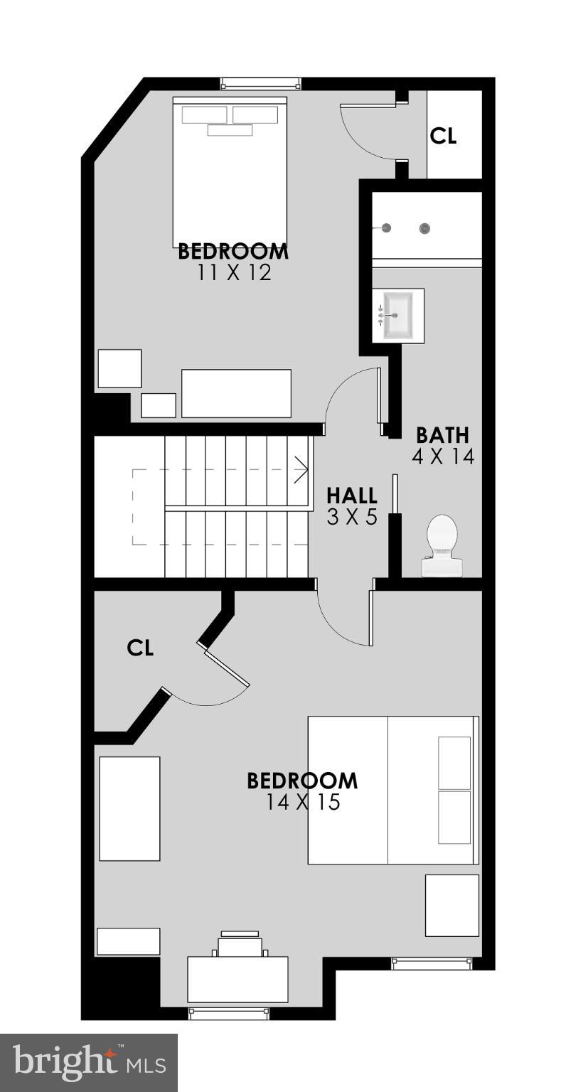 1027 6th Street Northeast Washington, DC 20002 - Photo 38 of 38 Third level floorplan.