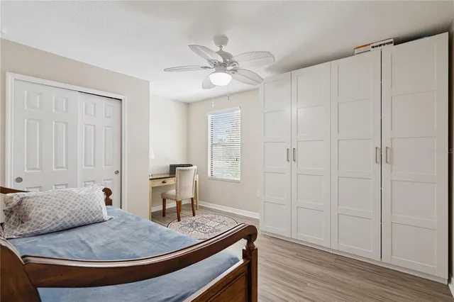 a view of a livingroom with furniture and wooden floor