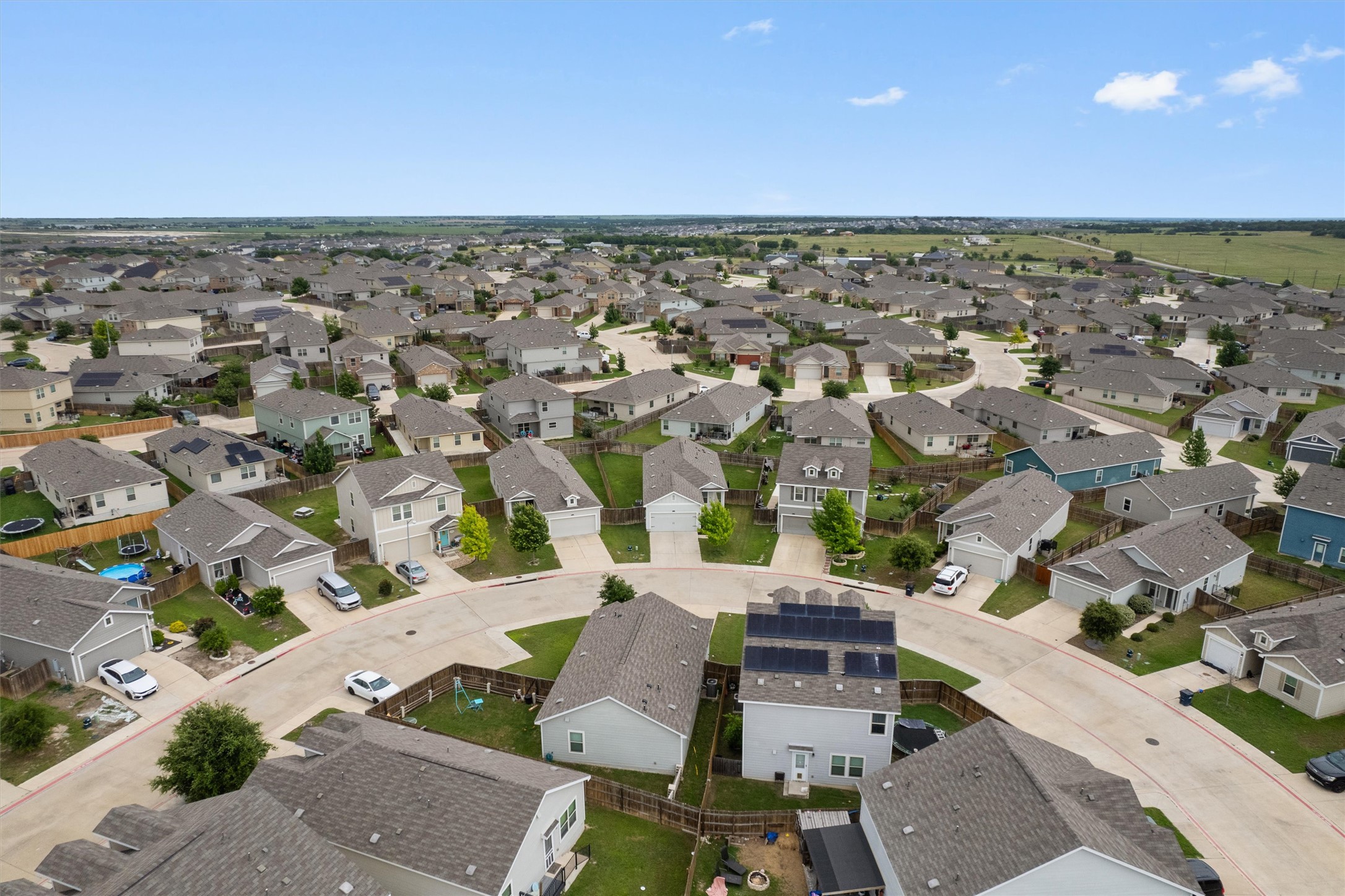 791 Circle Way Jarrell, TX 76537 - Photo 4 of 36 Aerial perspective showcasing a residential community with numerous single-family homes
