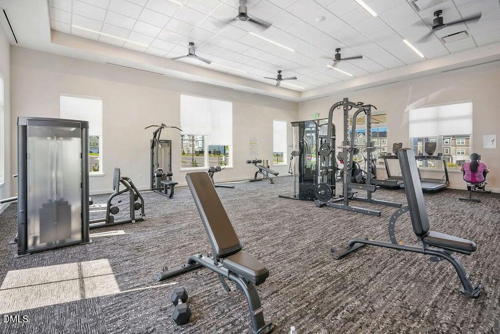 1811 Aspen River Lane Apex, NC 27502 - Photo 45 of 53 a view of a room with gym equipment