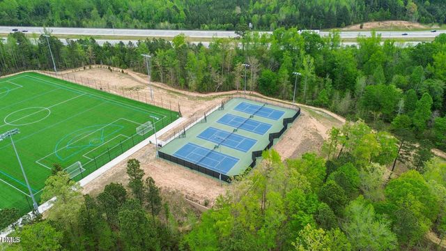 an aerial view of a football ground