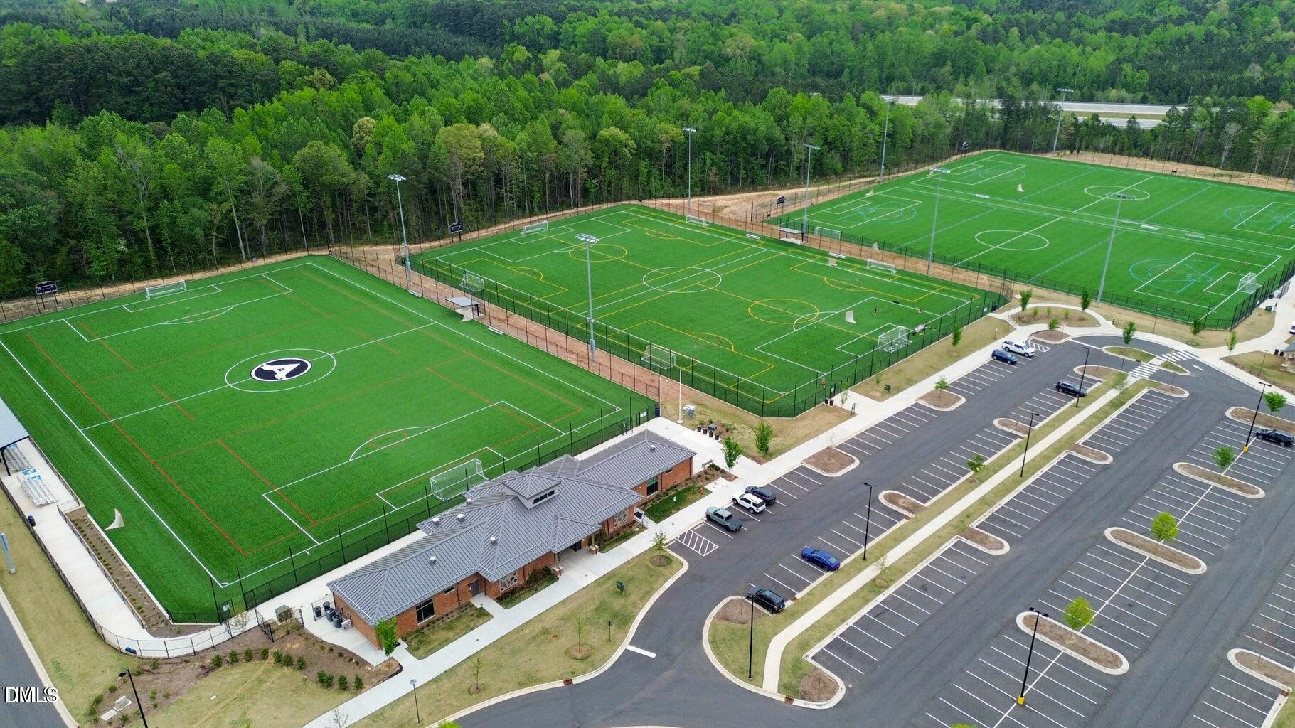 1811 Aspen River Lane Apex, NC 27502 - Photo 52 of 53 an aerial view of a football ground