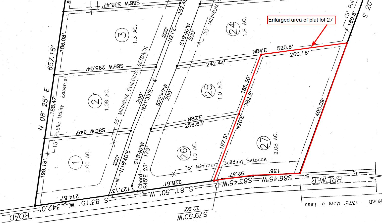 27 Brewer Road Crossville, TN 38572 - Photo 2 of 9 Enlarged area of plat