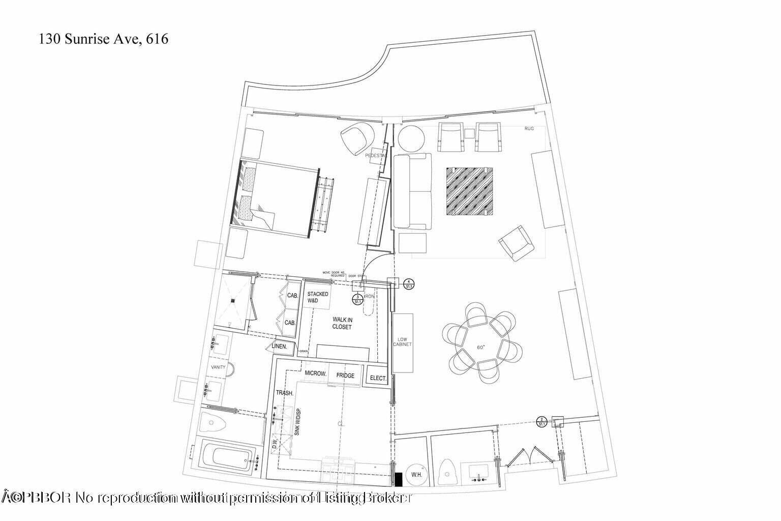 130 Sunrise Avenue, Unit 616 Palm Beach, FL 33480 - Photo 34 of 34 a picture of a bench in a white building
