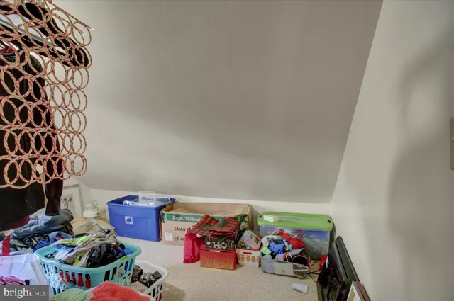 a view of a room with rack on the wall