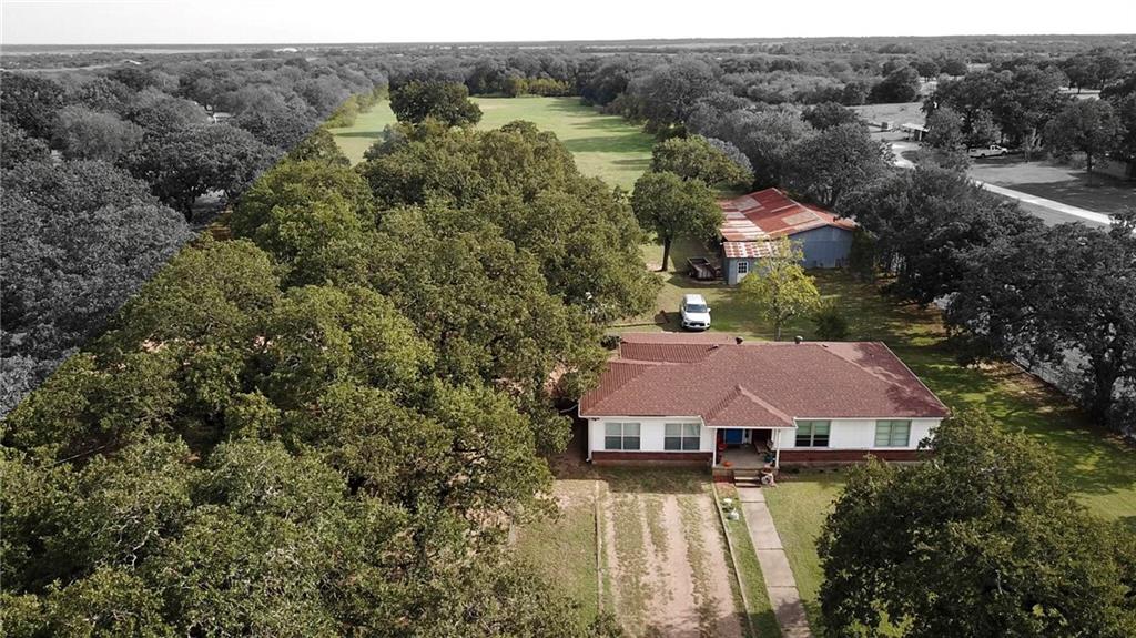 an aerial view of a house