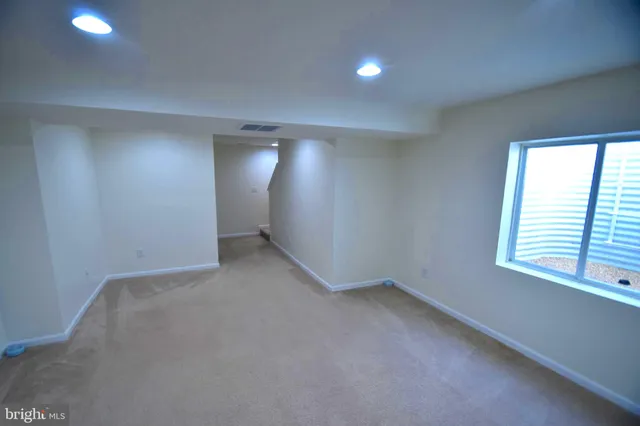 a view of a bathroom with a door