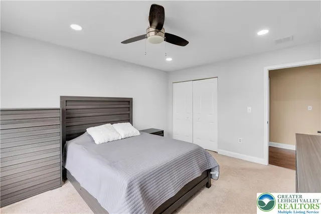 a view of a room with furniture