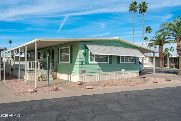 a view of a house with a patio