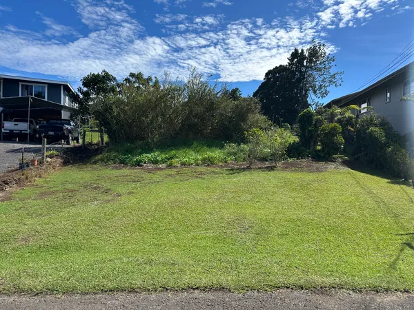 a backyard of a house with lots of green space