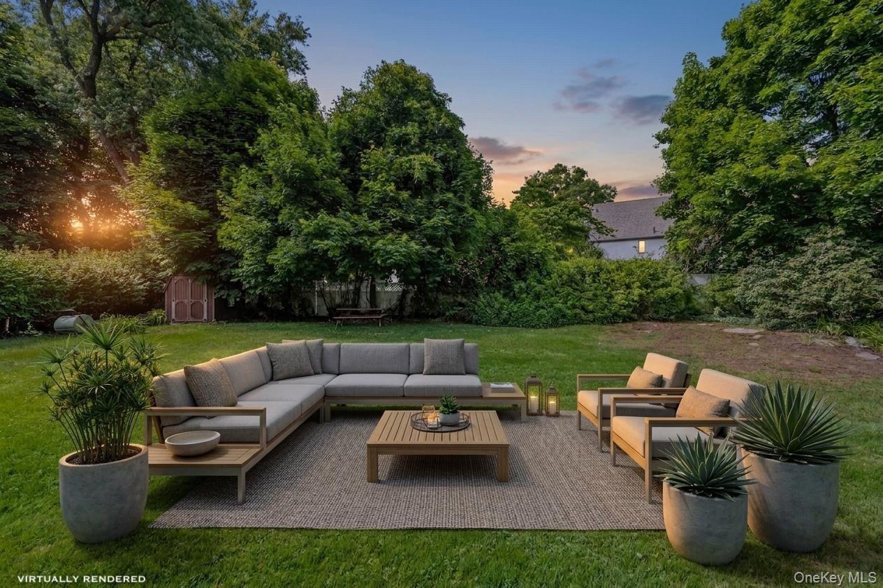 17 Old Orchard Road New Rochelle, NY 10804 - Photo 28 of 32 a view of a patio with couches chairs and a yard