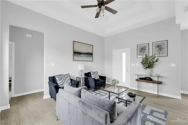 a living room with furniture