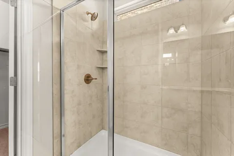 a bathroom with a shower