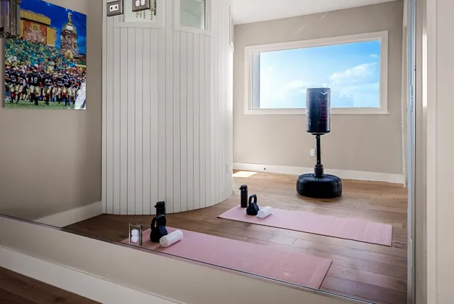 a bathroom with a sink and vanity