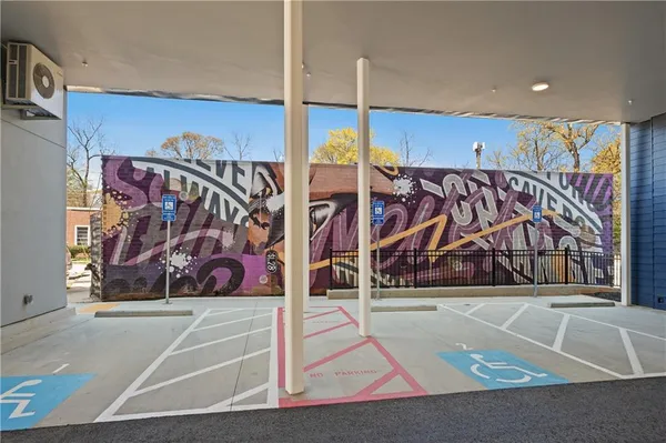 a view of a room with a lot of windows