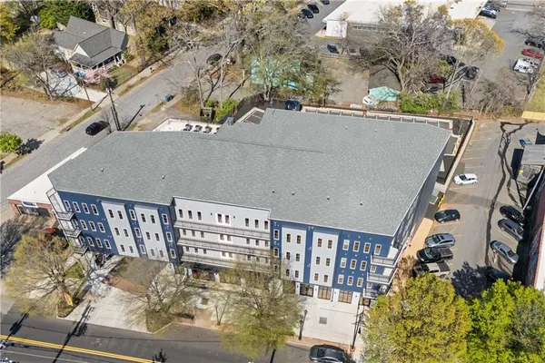 an aerial view of a house
