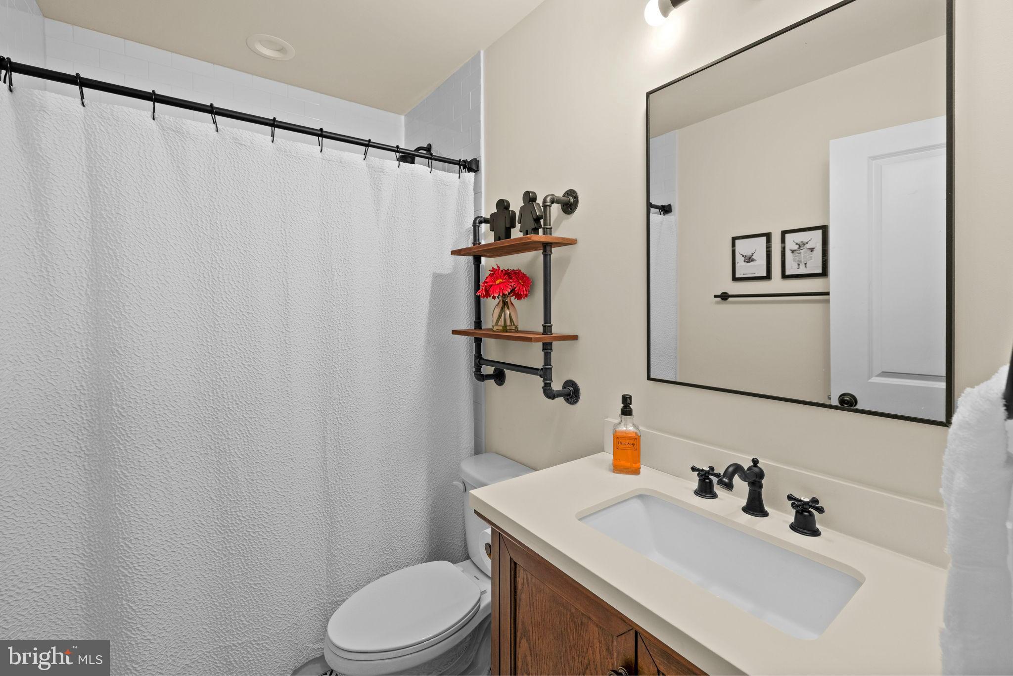 5269 Macedonia Road Woodford, VA 22580 - Photo 22 of 37 a bathroom with a sink toilet and mirror
