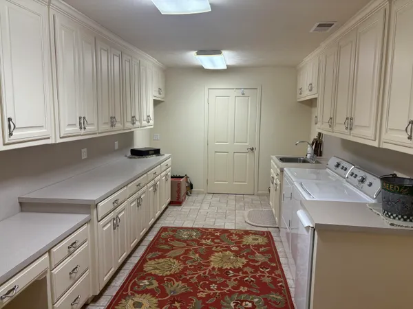 a bathroom with a sink and a shower