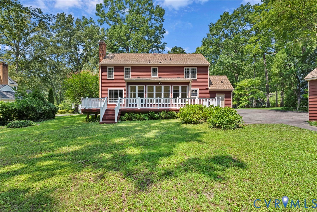 8707 Brown Summit Road North Chesterfield, VA 23235 - Photo 57 of 72 Expansive lawn area with mature trees, red exterio