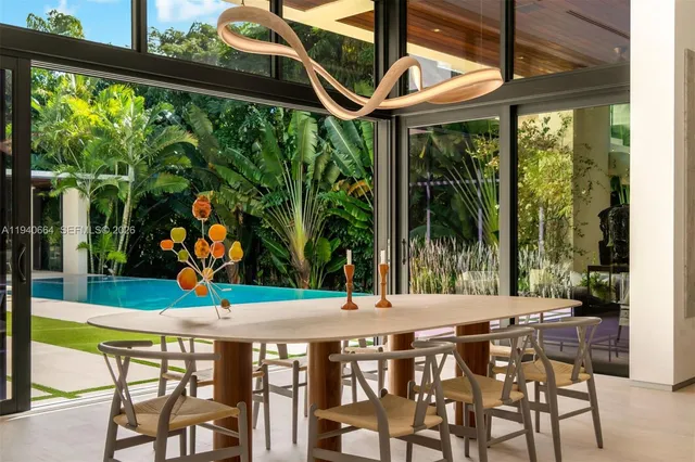 a view of an chairs and table in the patio