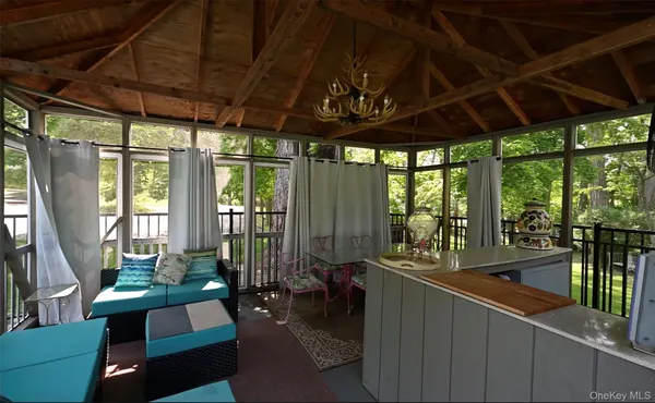 a view of a park with a slide