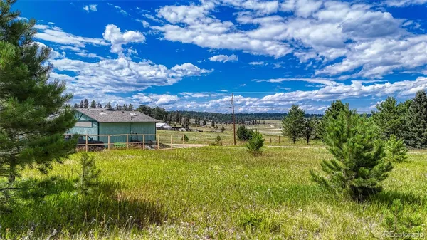 a view of a swimming pool with a yard