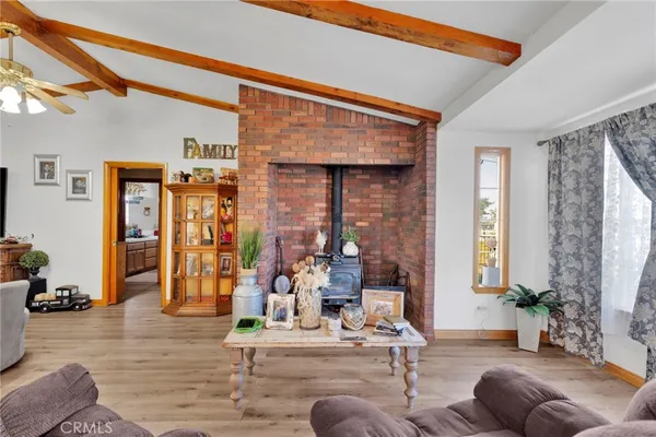 a view of an entryway with a fireplace