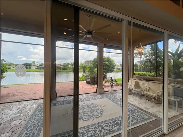 a building view with a glass door