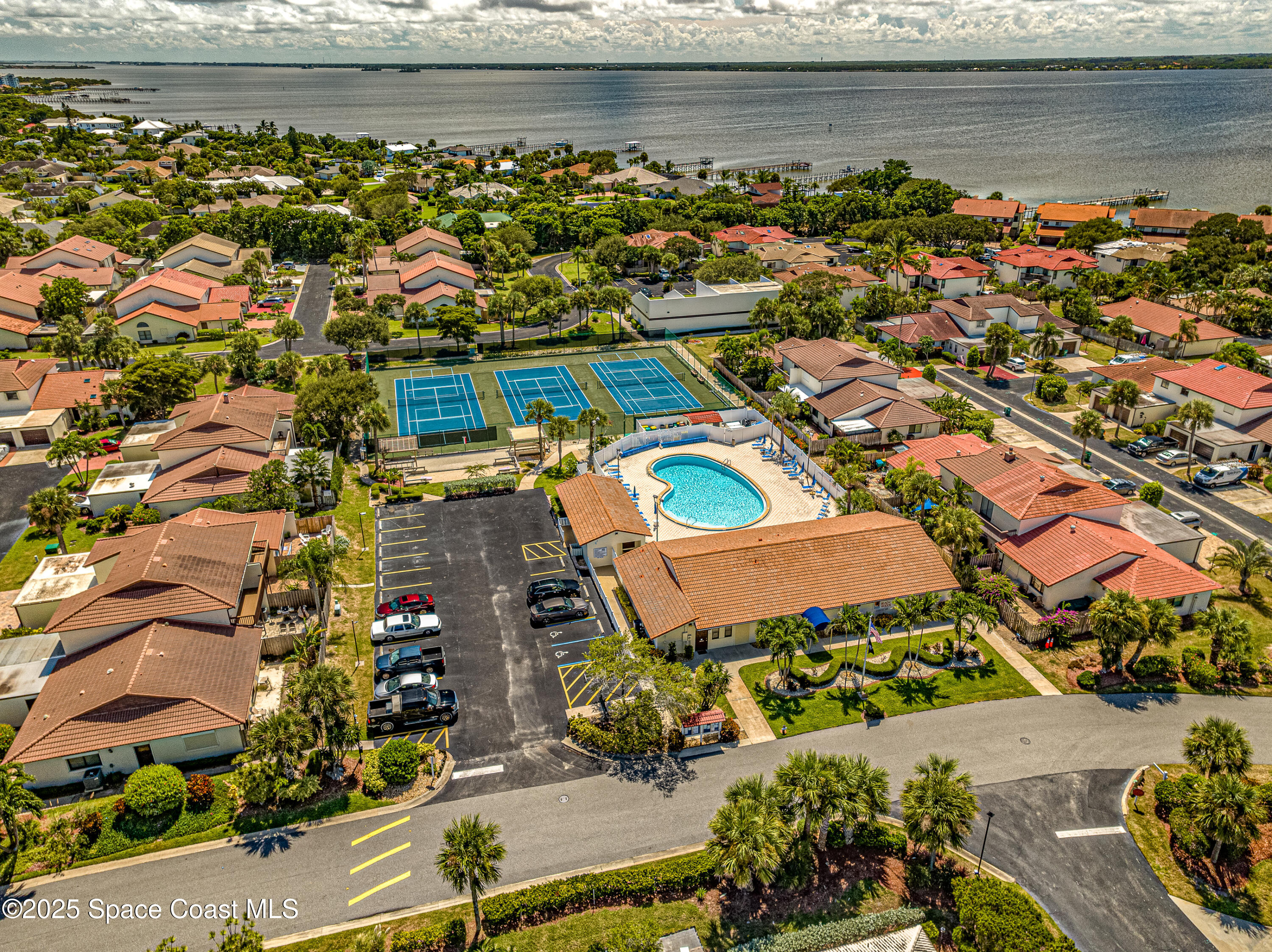 3188 Ricks Way, Unit B Melbourne Beach, FL 32951 - Photo 45 of 58 an aerial view of a house with a lake view