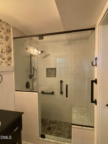 a bathroom with a shower