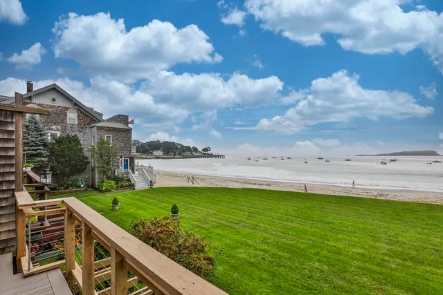 a view of a terrace with yard