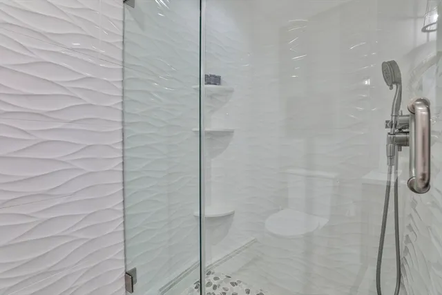 a bathroom with a shower