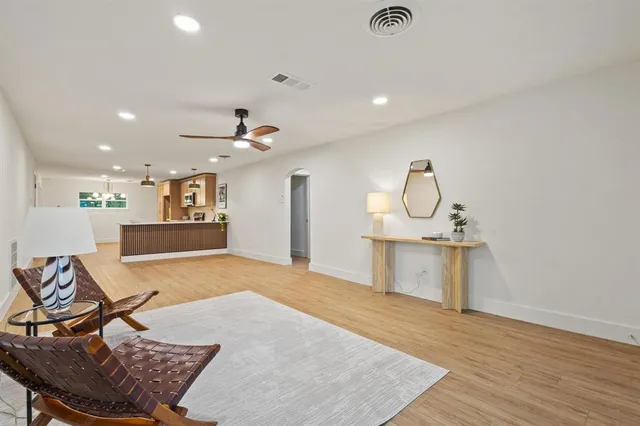 a living room with furniture