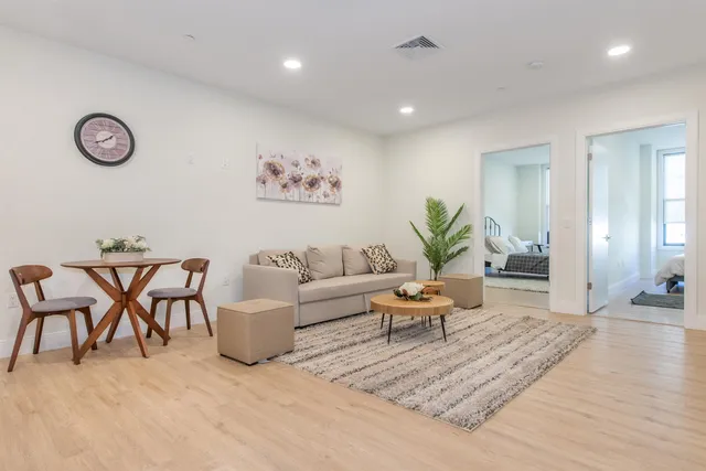 a living room with furniture