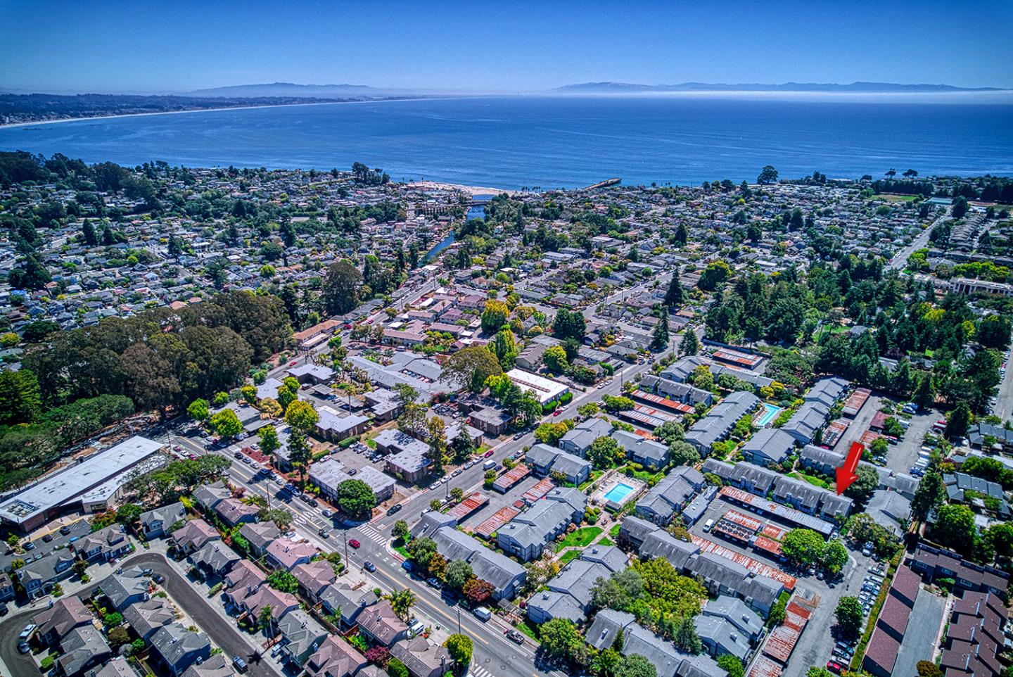 an aerial view of multiple house