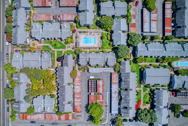 aerial view of multiple house