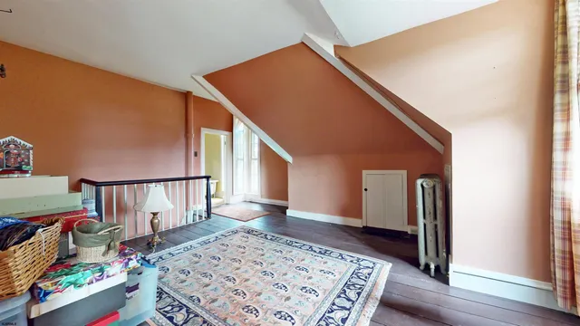 a view of a field with trees