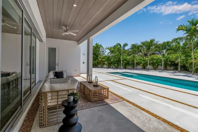 an aerial view of residential building with outdoor space