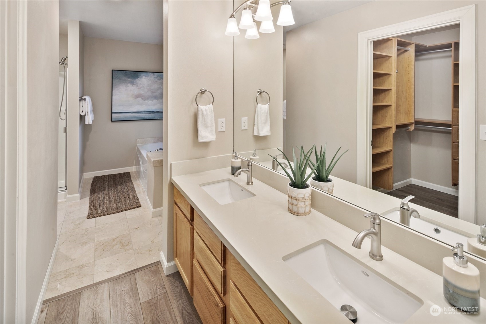 14704 Simonds Road Northeast Bothell, WA 98011 - Photo 20 of 40 a bathroom with a sink and a mirror