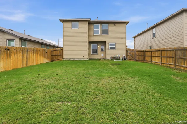 a view of a backyard with plants and large tree
