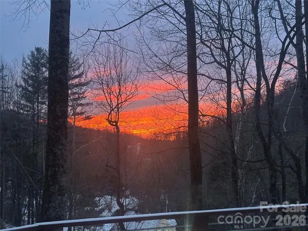 a view of empty room with wooden floor and fireplace