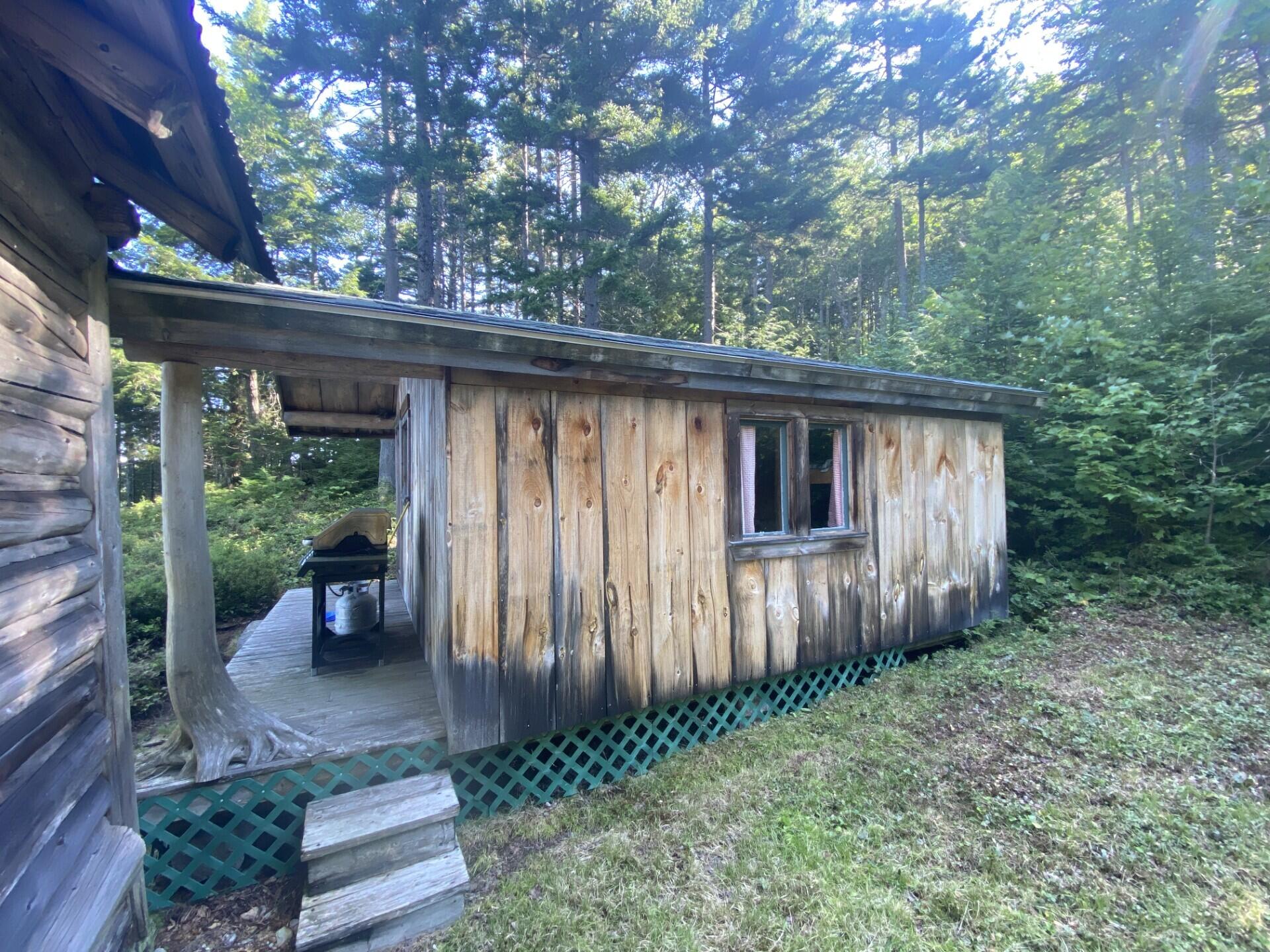 Lot 14 Rowe Pond Road Bingham, ME 04920 - Photo 23 of 49 Porch and side of the woodshed cabin